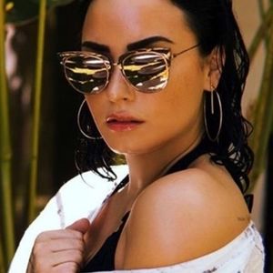 Demi Lovato for DIFF Rose Gold Cat Eye Sunglasses